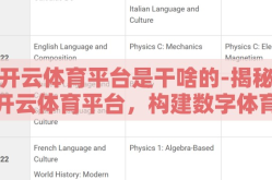开云体育平台是干啥的-揭秘开云体育平台，构建数字体育竞技的新篇章