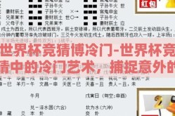 世界杯竞猜博冷门-世界杯竞猜中的冷门艺术，捕捉意外的精彩