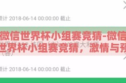微信世界杯小组赛竞猜-微信世界杯小组赛竞猜，激情与预测的火花