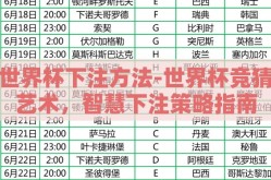 世界杯下注方法-世界杯竞猜艺术，智慧下注策略指南