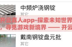 开云真人app-探索未知世界，寻觅游戏新境界 —— 开云真人APP之旅