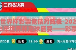 世界杯彩票竞猜对阵表-2023年世界杯足球盛宴——彩票竞猜对阵表里的激情碰撞