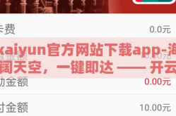 kaiyun官方网站下载app-海阔天空，一键即达 —— 开云官方app探索之旅