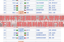 世界杯下注规则-深入世界杯下注，解锁胜利的逻辑门径