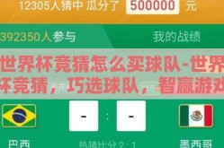 世界杯竞猜怎么买球队-世界杯竞猜，巧选球队，智赢游戏