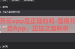 开云app是正规的吗-透视开云App，正规之路解析