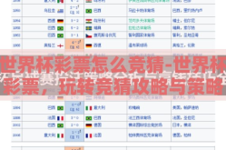 世界杯彩票怎么竞猜-世界杯彩票，玩转竞猜攻略与策略