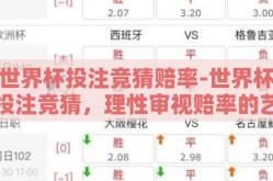 世界杯投注竞猜赔率-世界杯投注竞猜，理性审视赔率的艺术