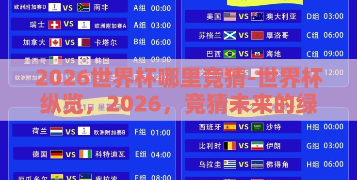 2026世界杯哪里竞猜-世界杯纵览,2026,竞猜未来的绿茵盛宴 2026世界杯哪里竞猜-世界杯纵览,2026,竞猜未来的绿茵盛宴