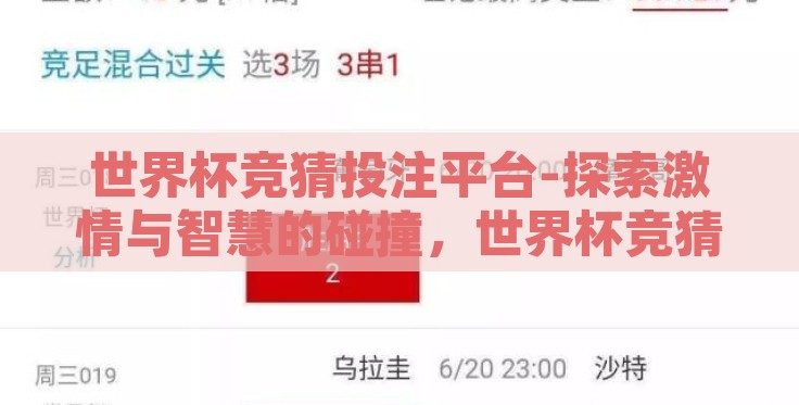 世界杯竞猜投注平台-探索激情与智慧的碰撞，世界杯竞猜投注平台的乐趣解析
