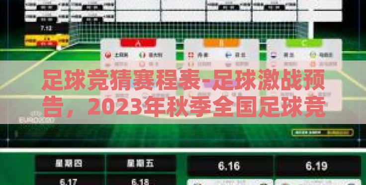 足球竞猜赛程表-足球激战预告，2023年秋季全国足球竞猜盛宴