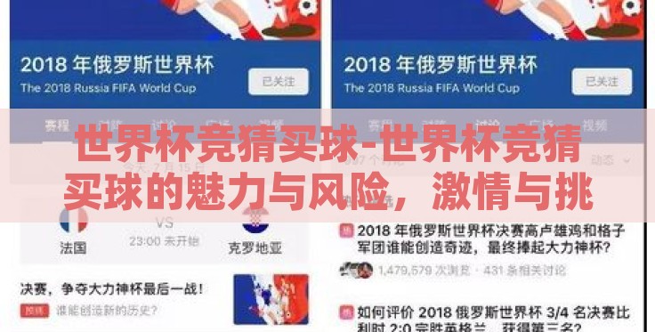 世界杯竞猜买球-世界杯竞猜买球的魅力与风险，激情与挑战的交织