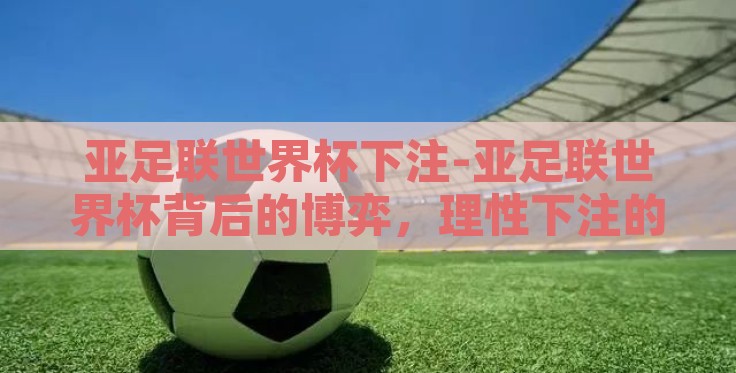 亚足联世界杯下注-亚足联世界杯背后的博弈，理性下注的智慧与风险