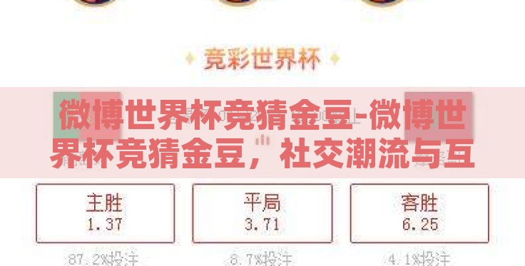 微博世界杯竞猜金豆-微博世界杯竞猜金豆，社交潮流与互动娱乐的完美碰撞